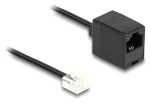 Delock RJ11 (M) - RJ45 (F) černá / Telefonní kabel / 1 m / plochý (88092)