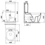 SAPHO - GRANDE WC kombi XL, spodní/zadní odpad, bílá GR360