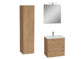 Koupelnová sestava s umyvadlem 60 cm včetně umyvadlové baterie, vtoku a sifonu VitrA Mia zlatý dub KSETMIA60D KSETMIA60D
