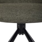 Židle jídelní, zelená látka a tmavě šedá látka v dekoru vintage kůže, černý kov, otočná P90°+ L90° s vratným mechanismem