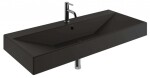 KLUDI - Resa Umyvadlo 121x51 cm, s přepadem, s otvorem pro baterii, matná černá 59WW12139