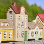 Ib Laursen Keramický svícen Nyhavn Green Door, modrá barva, béžová barva, keramika