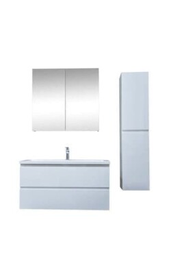 Koupelnová skříňka s umyvadlem SAT B-Way 99x50x45 cm bílá lesk KSETBWAY19 KSETBWAY19