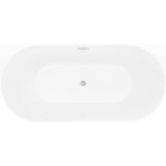MEXEN/S - Oval Sim volně stojící vana nástěnná 170 x 80, bílá/černá, sifon a přepad nikl kartáčovaný 52661708075-97