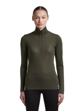 Dámské merino triko dlouhý rukáv, 1/2 zip ICEBREAKER Wmns 175 Everyday LS Half Zip, Dark Loden velikost: S