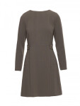 S419 Šaty s ozdobnými knoflíky v pase - khaki barva EU S