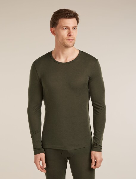 Pánské merino triko dlouhý rukáv ICEBREAKER Mens 175 Everyday LS Crewe, Dark Loden velikost: S
