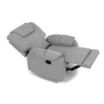 TV a relaxační křeslo, manuální polohování, potah světle šedá látka
