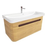 Koupelnová skříňka s umyvadlem SAT Fusion 97,5x43x45 cm dub medový mat SATFUSION100DMUBA SATFUSION100DMUBA
