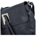 Stylová dámská kožená crossbody kabelka Elwing, tmavě modrá