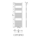 CERANO - Koupelnový radiátor Franko - středové připojení 50mm/boční - 514W - černá matná - 1600x500 mm CER-429649