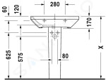 DURAVIT - DuraStyle Umyvadlo 650x440 mm, s přepadem, s otvorem pro baterii, WonderGliss, bílá 23196500001