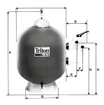 Filtrační nádoba TRITON - TR 40,480 mm,9 m3/h, 72kg písku