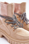 Dámské semišové šněrovací botky Acorn Bežové 38
