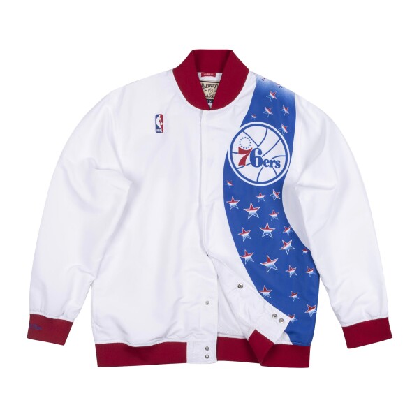 Mitchell & Ness Pánská bunda Philadelphia 76ers NBA 1993-94 Authentic Warm Up - Bílá Velikost: S