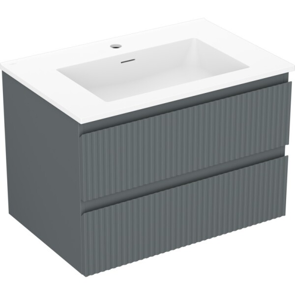 MEXEN/S - Rivel koupelnová skříňka 70 cm s umyvadlem Otis, 2 zásuvky, reliéf , grafit mat/bílá mat - 91A20-07047-2-BFF66-W18M0 91A20-07047-2-BFF66-W18M01