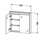 DURAVIT - Zrcadla Zrcadlová skříňka s LED osvětlením, 76x81x15 cm, 2 dvířka, bílá LM7821000000000