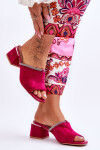 Semišové pantofle na vysokém podpatku S.Barski KV-612-2 Fuchsia 37