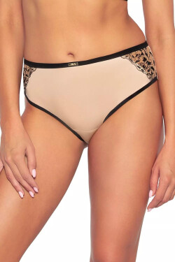 Dámské brazilky / kalhotky Retro 2061/B Tělová s černou - AVA béžová s černou S