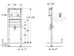 GEBERIT - Duofix Předstěnová instalace pro umyvadlo, pro nástěnné armatury pod omítku, výška 112-130 cm 111.493.00.2