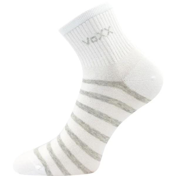 VOXX Ponožky dámské BOXANA letní pruhované BÍLÉ (3 páry) 35-38 120100