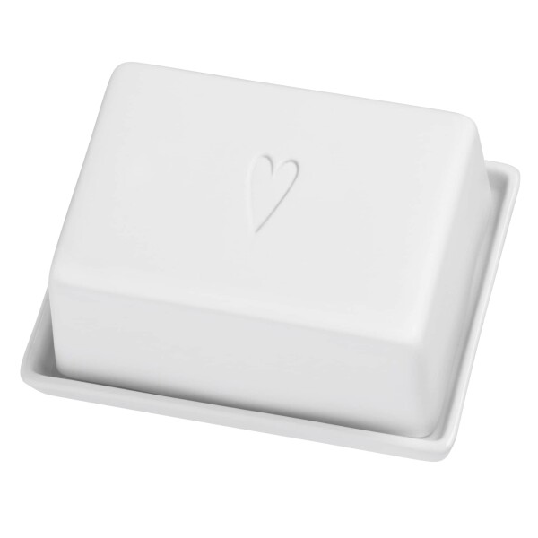 Räder Porcelánová máslenka Heart, bílá barva, porcelán