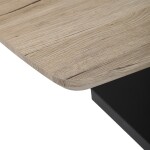 Stůl konferenční 120x60, MDF deska, 3D dekor dub san remo, kovové nohy, černý lak.