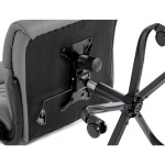 Křeslo kancelářské, šedá ekokůže, kovový kříž, kolečka na tvrdé podlahy