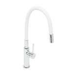 Dřezová baterie SAT se silikonovým ramínkem bílá/chrom SATBSD290B SATBSD290B