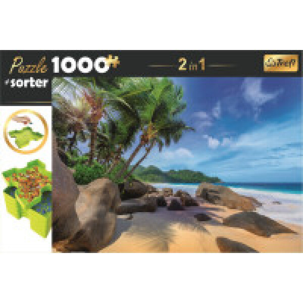 Puzzle s třídičem 2v1: Exotická pláž 1000 dílků
