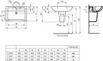 Ideal Standard Umyvadlo přepadem, otvor pro baterii, bílá V302701