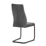 Židle jídelní, šedá látka, černý kov
