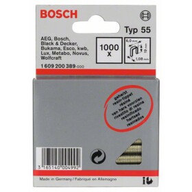 Bosch Accessories 1609200389 sponky s úzkým hřbetem Typ 55 1000 ks Rozměry (d x š) 19 mm x 6 mm