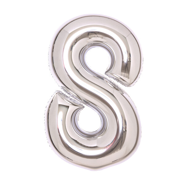 Balónek fóliový narozeniny číslo 8 stříbrný 66 cm Balónek fóliový narozeniny číslo 8 stříbrný 66 cm