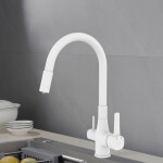 INVENA - Dřezová baterie s filtrem Glamour Trend, bílá BZ-02-F02-V