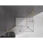 MEXEN/S - Velar L Duo sprchový kout, posuvné dveře 100 x 90, transparent, zlato kartáčovaná 871-100-090-02-03-55
