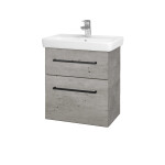 Dřevojas - Umyvadlová skříňka GO SZZ2 55 - D01 Beton / Úchytka T06 / D01 Beton 148324H