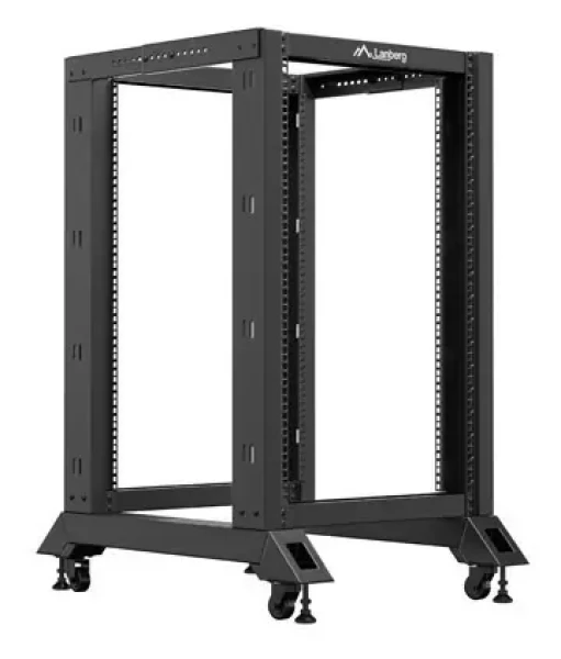 Lanberg Open Rack 18U černý / Otevřený rack / 19" / 600 × 800 mm / nosnost 600 kg (OR01-6818-B)