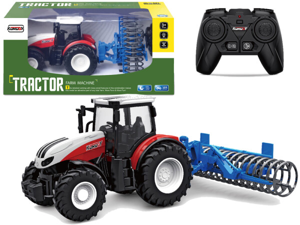 Mamido Traktor se zemědělským válcem na dálkové ovládání RC 1:24