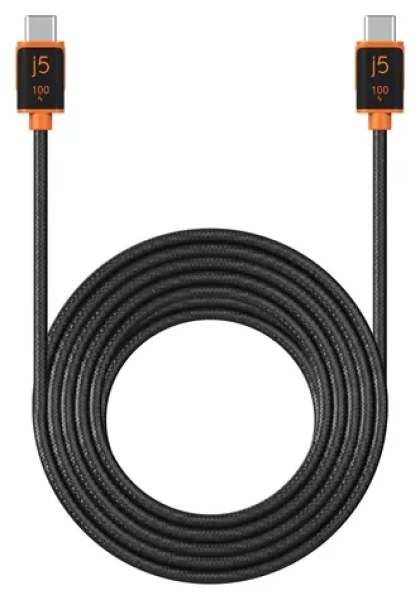 J5Create USB-C Sync Charge kabel černá/oranžová / Nabíjecí kabel / USB-C - USB-C / 100W PD / 3 m (JUCX25L30-N)