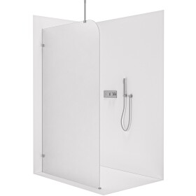 CERANO Sprchová zástěna Walk-in Orbis Top Round - Levá - 8 mm - kulatá vzpěra - chrom, mléčné sklo - 160x200 cm