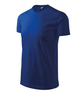 Heavy V-neck tričko unisex královská modrá L