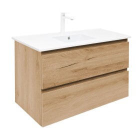 Koupelnová skříňka 2 zásuvková s umyvadlem SAT B-Way 99x50x45 cm dub mat BWAY2100OAKU4B2 BWAY2100OAKU4B2