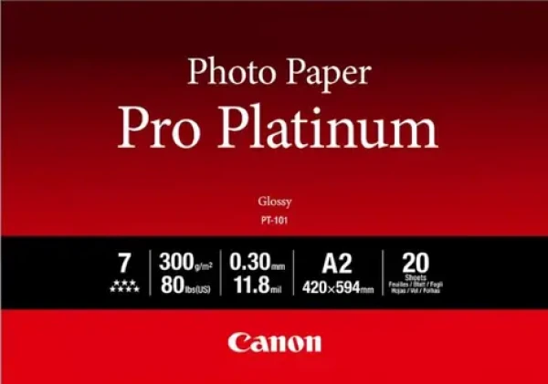 Canon fotopapír PT-101 / A2 / 300g / 20 listů / lesklý (2768B067)