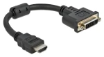 Delock HDMI - DVI 24+5 černá / Adaptér / 4K 30 Hz / 0,2 m (65206)