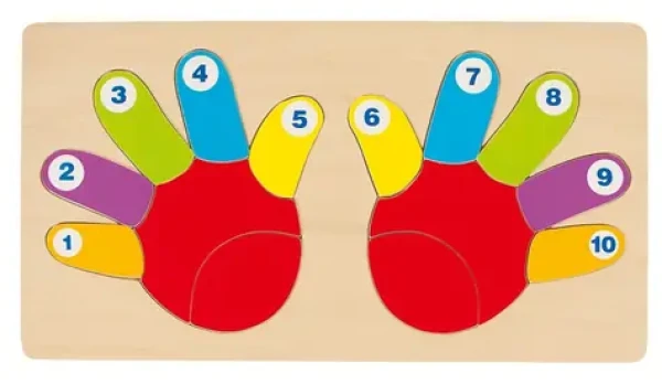 GOKI Dřevěné vkládací puzzle Ruce