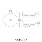 CERANO - Umyvadlo keramické Ovolo - polozápustné a na desku - bílá lesklá - Ø 40 CER-667906