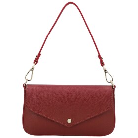 Luxusní dámská kožená kabelka na rameno Zinta, červená
