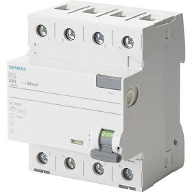 Siemens 5SV3646-6 Siemens Dig.Industr. proudový chránič A 4pólový 63 A 0.3 A 400 V
