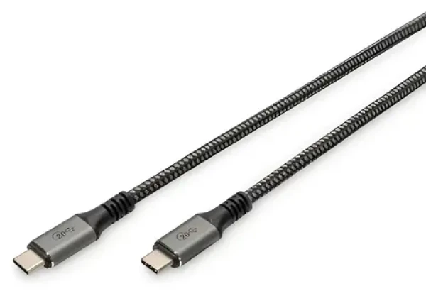 Digitus DB-300443-030-S černá/šedá / Kabel USB4 Gen 2x2 / USB-C - USB-C / 20 Gbit/s / PD 60 W / 3 m (DB-300443-030-S)